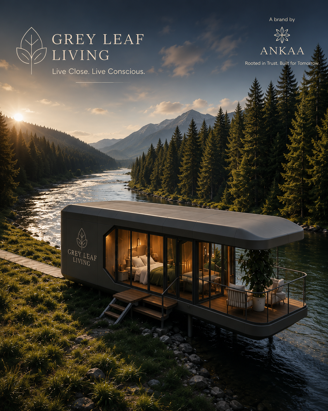 Vista Pod overlooking a mountain river